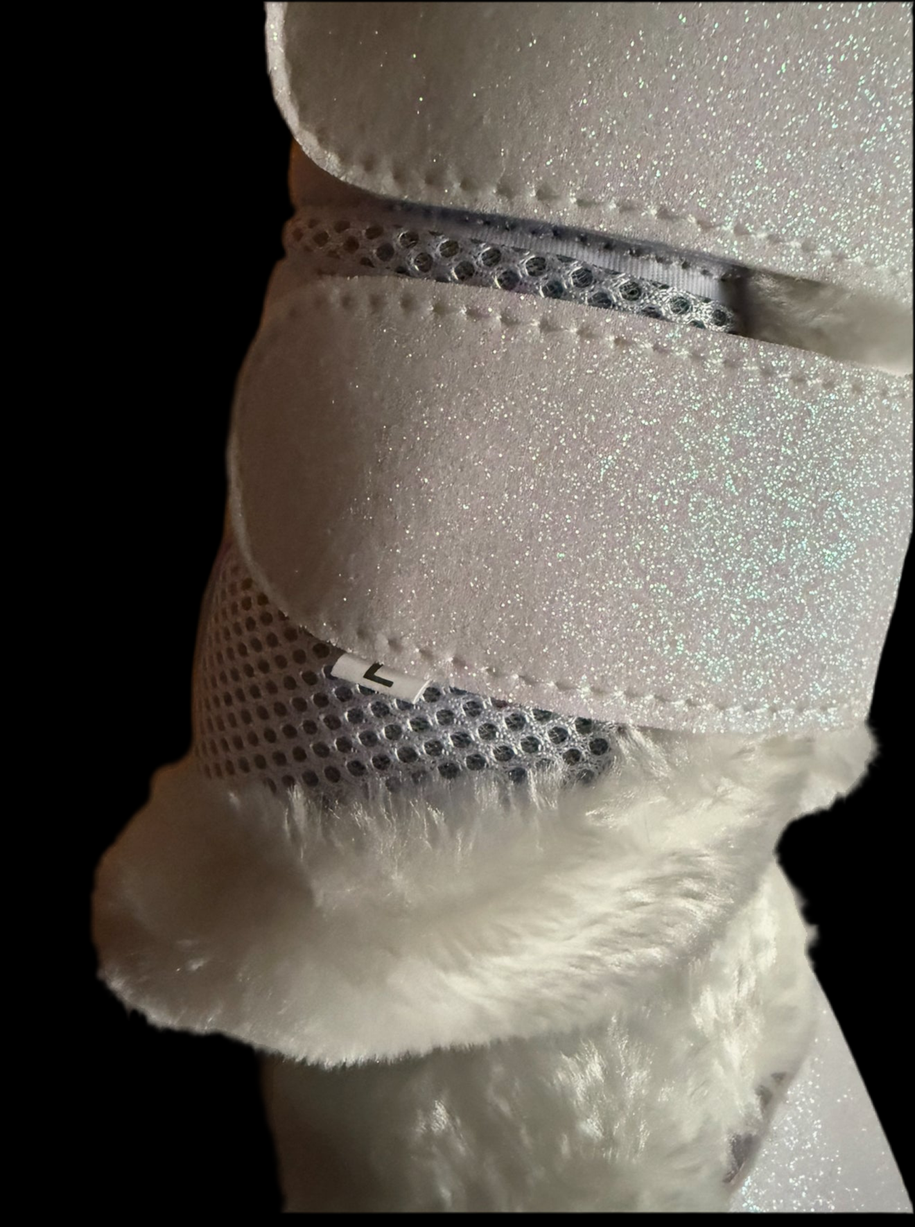 Horse Boots White breathable Sparkle Exercise Boots & matching bell boots